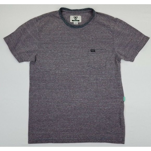 Vissla Youth Boy's Logo Surf Pocket Tee Shirt Size XL Gray Striped.  B40 - Picture 1 of 9